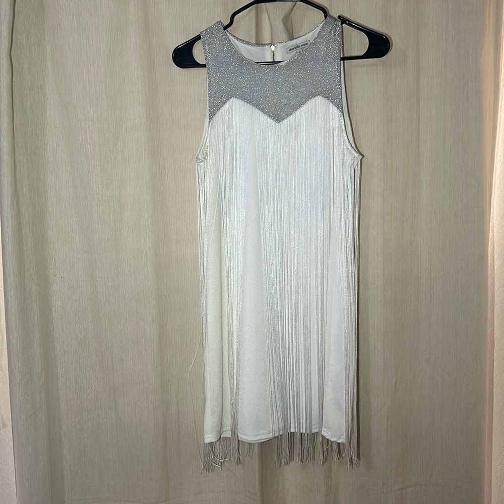 White Go-Go Style Fringe Dress